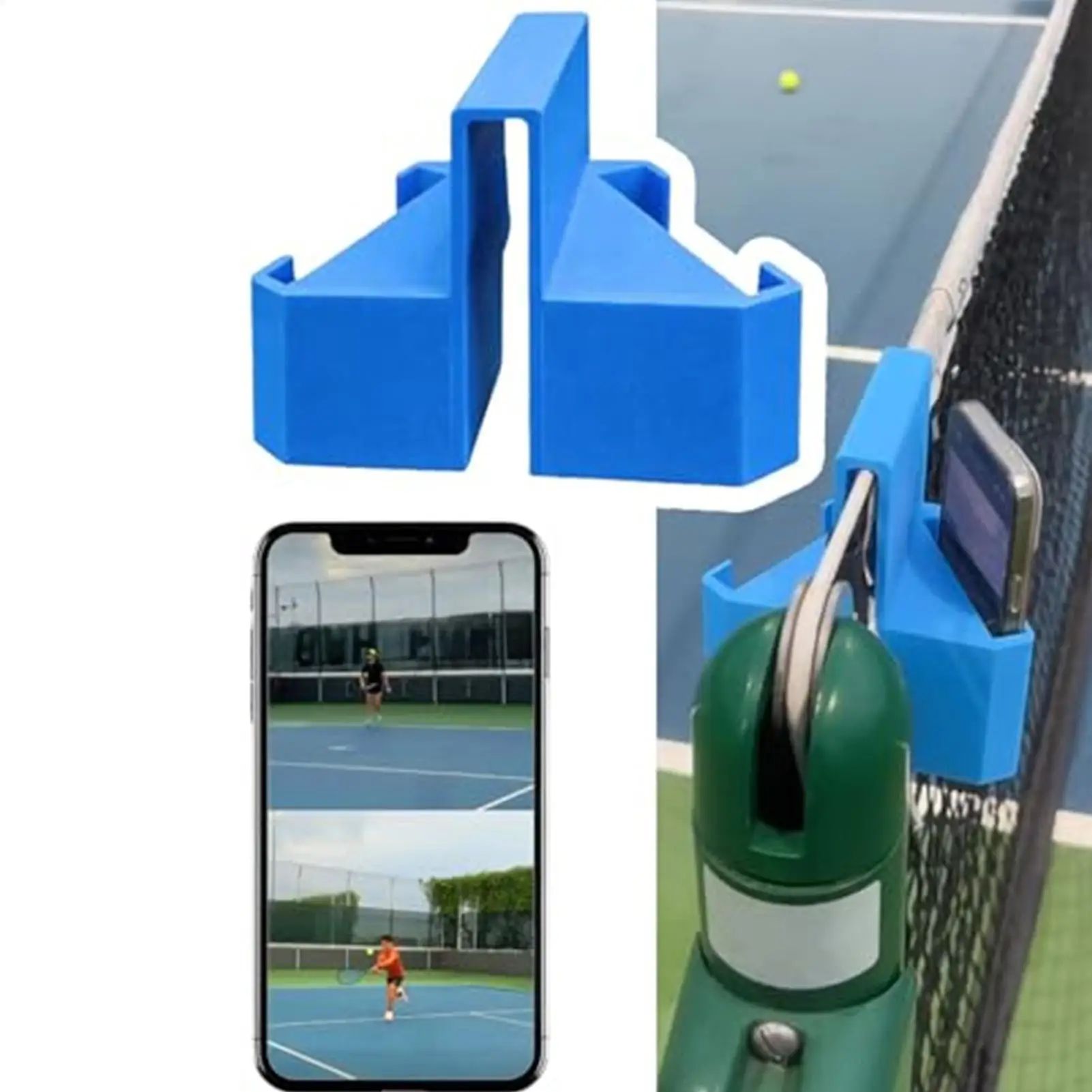 Portable Tennis Camera Holder 3D Printed Fence Phone Mount Clamp for Match Analysis Court Practice Live Streaming Sports