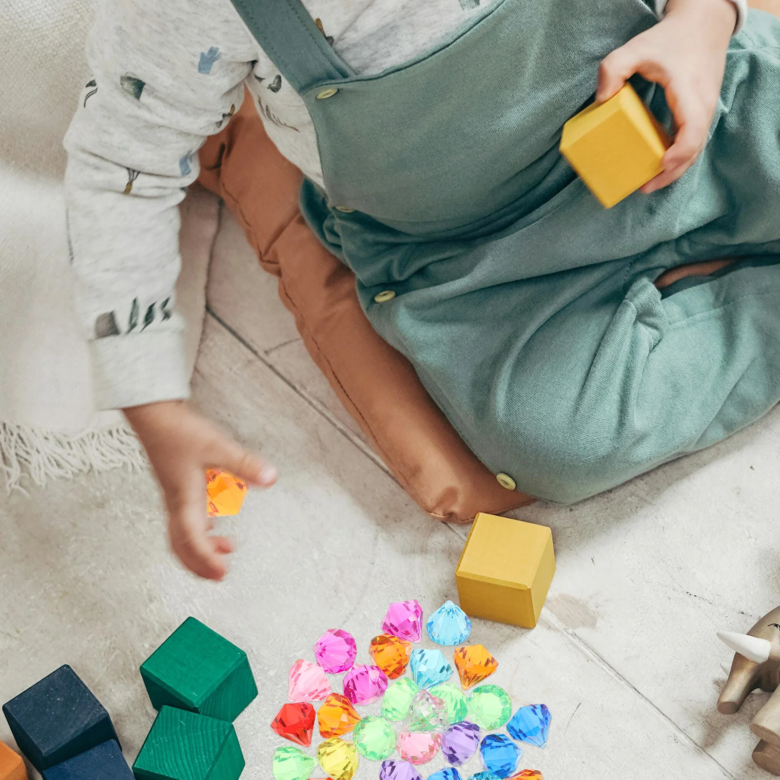 30Pcs Smooth Simulation Gemstone Pool Party Decorations Colorful Lifelike Diving Gems Summer Beach Activities Diving Toy