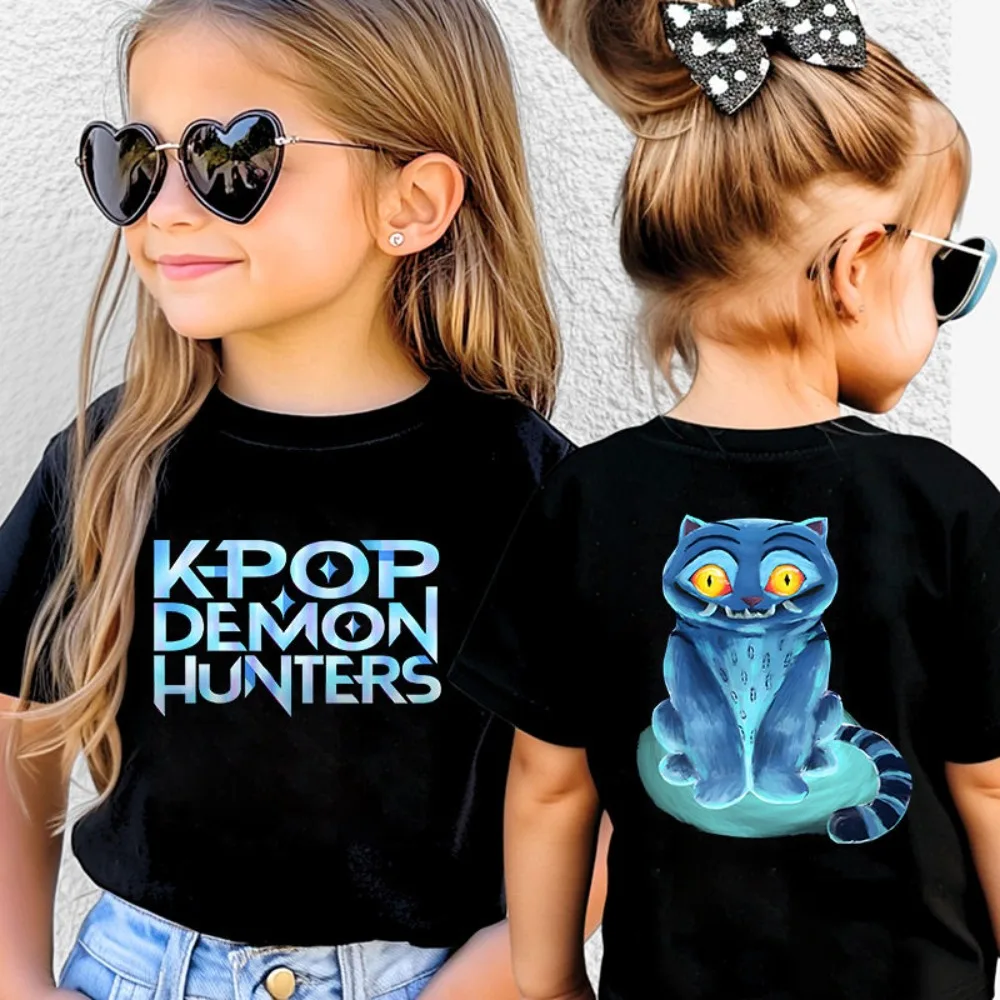 

KPop Demon Hunters Summer Women's and Girl's T-Shirt Anime Mochi Printed Tee Spring Short-sleeved Shirt New Parent-child Outfit