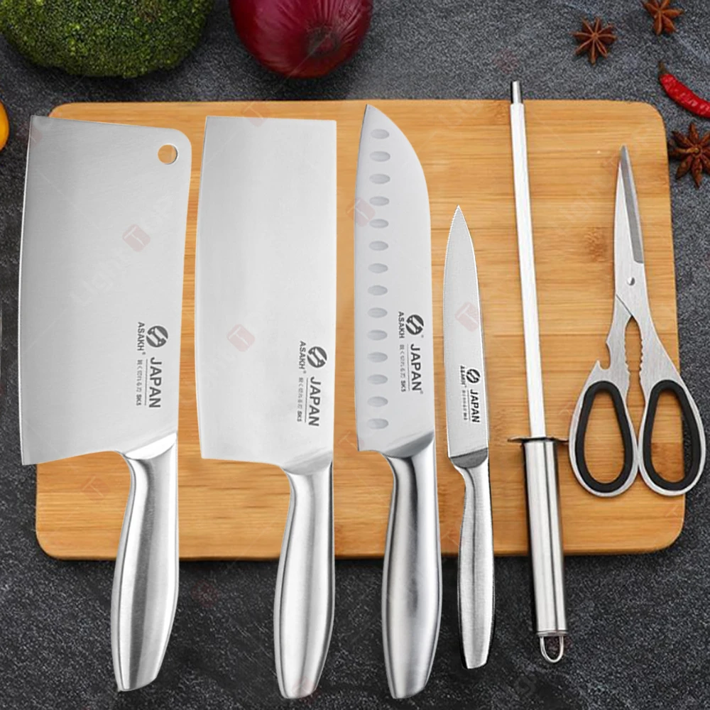 Stainless Steel Kitchen Knives Household Fruit Slicing Professional  Meat Cleaver Boning Knife Hollow Handle Chopping Knife