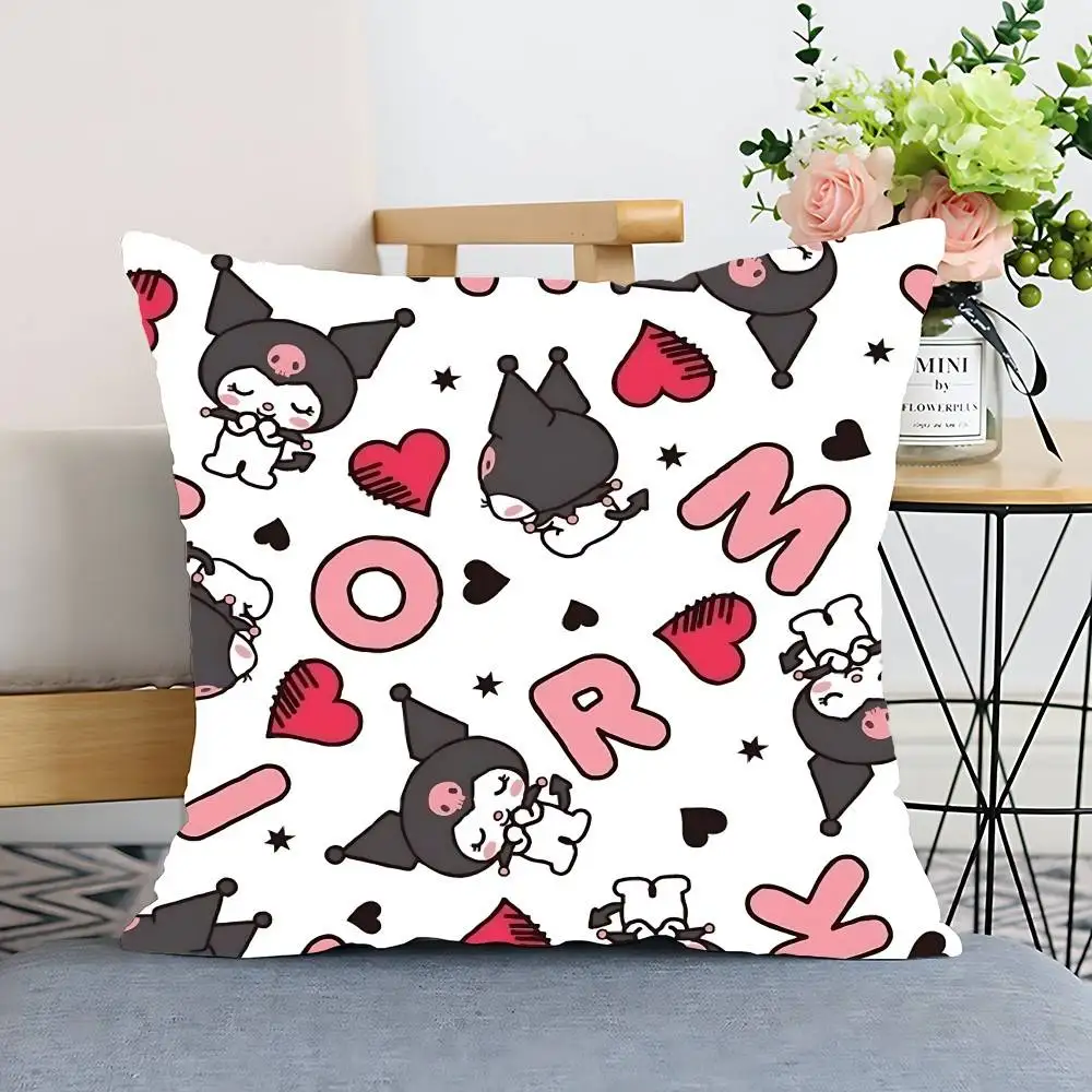 S-Sario K-Kuromi كيس وسادة غطاء الوسادة البوليستر المخدة وسادة أريكة الزخرفية المخدة ديكور المنزل #6