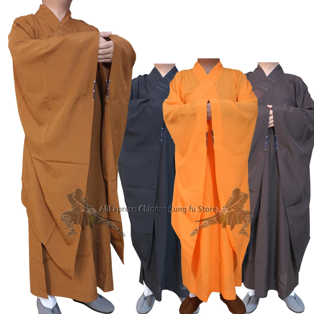 Extra-wide Sleeves Buddhist Robe Shaolin Monk Dress Zen Masters Gown Shaolin Kung fu Suit Meditation Uniform