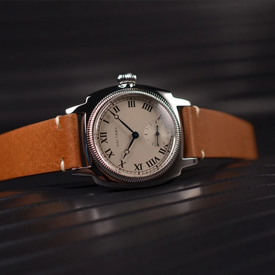 Baltany Mens Pilot Orologi 36mm Orologio quadrato Orologio da polso al quarzo moda Zaffiro 10ATM Impermeabile VD78 Piccolo secondo quadrante