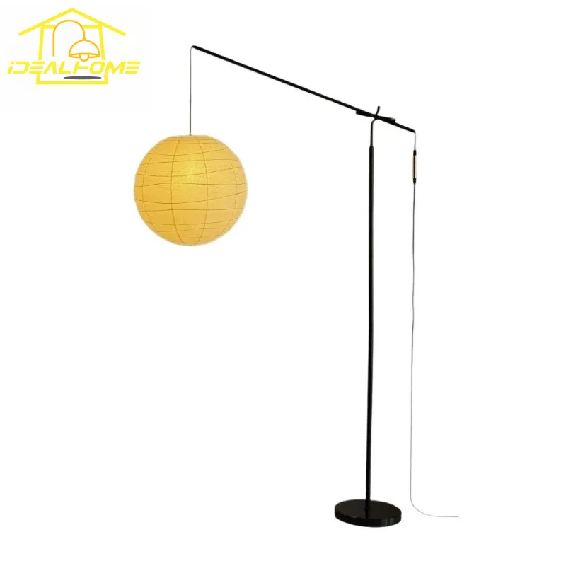 Japanese Akari Noguchi Yong Fishing Floor Lamp LED E27 Atmosphere Rice Paper Round Corner Standing Lamp Study Living Room Studio
