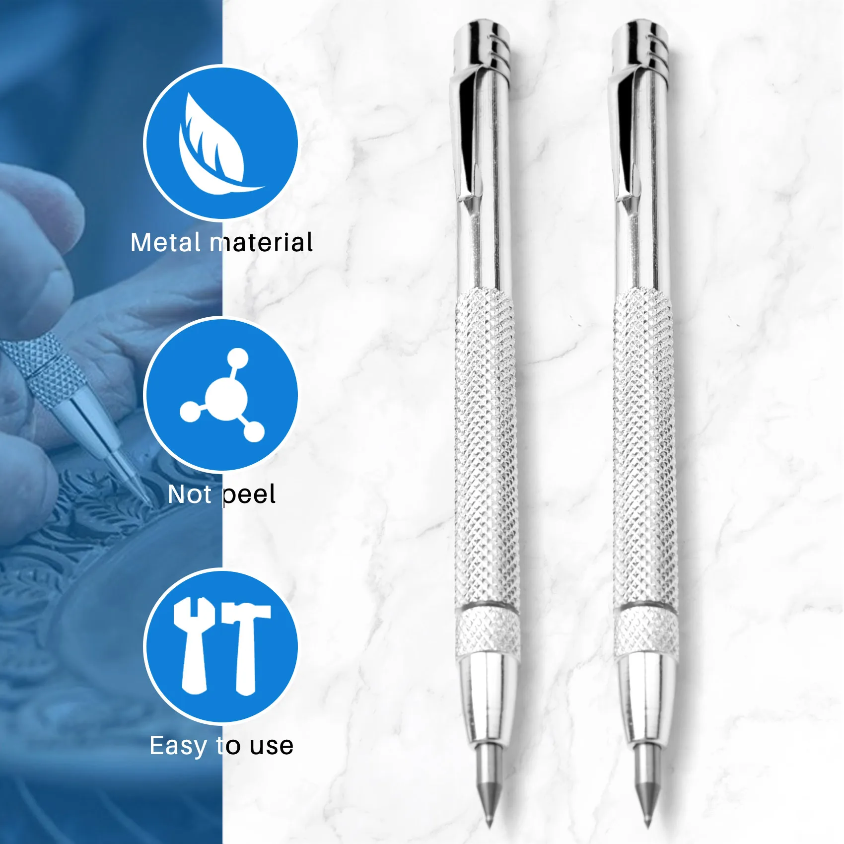 

Advanced! 10 Pieces Tungsten Carbide Scriber with Magnet Aluminium Etching Engraving Pen with Clip for Ceramics Glass Marble