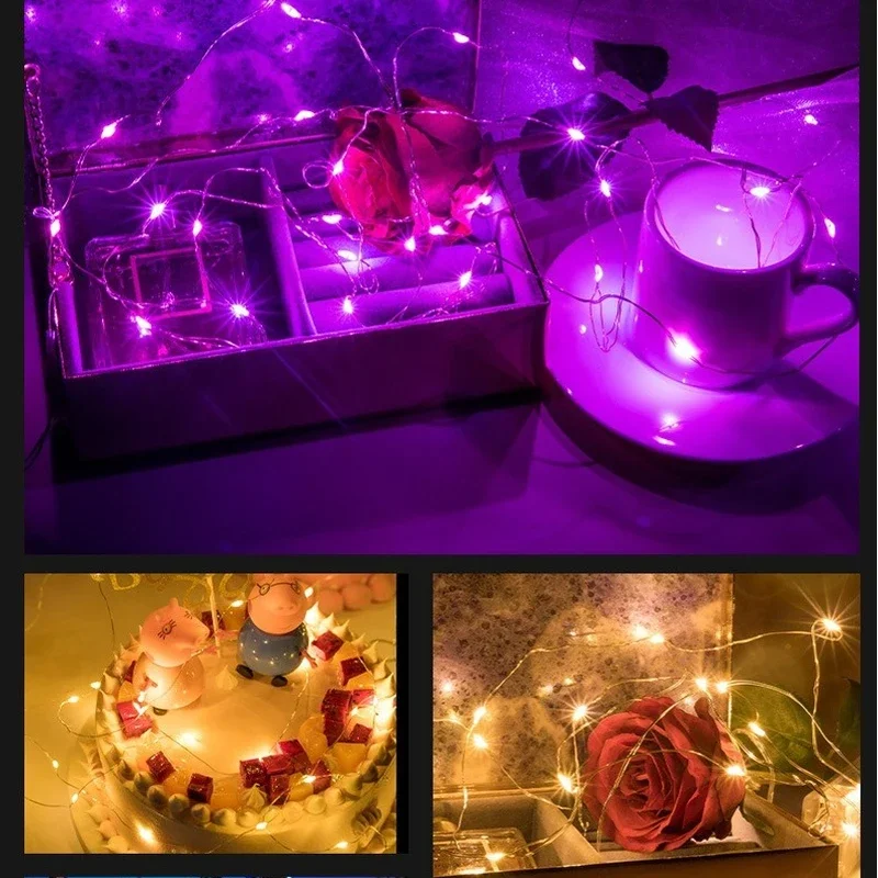 50pcs LED Color Lights Tree Bedroom Home Party  Household 1M 2M 3M  Birthday Wedding Festival