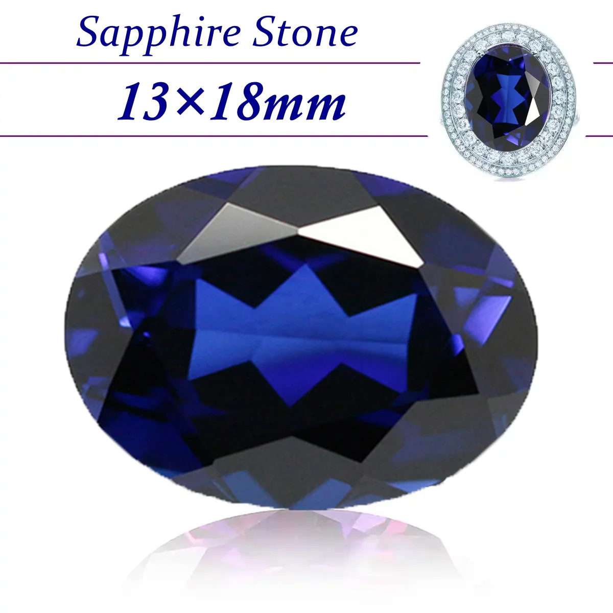 

Large Pretty AAAA+ Blue Sapphire 13×18mm Oval Faceted Cut VVS Loose Gemstones for Jewelry Making/Collection/DIY/Gift Gem Beads