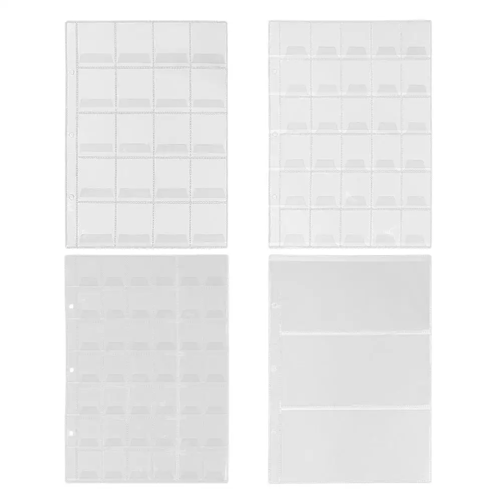 PVC Plastic Coins Collection Album Special Design Coins Collection Sheets Transparent Settable for Household Display Articles