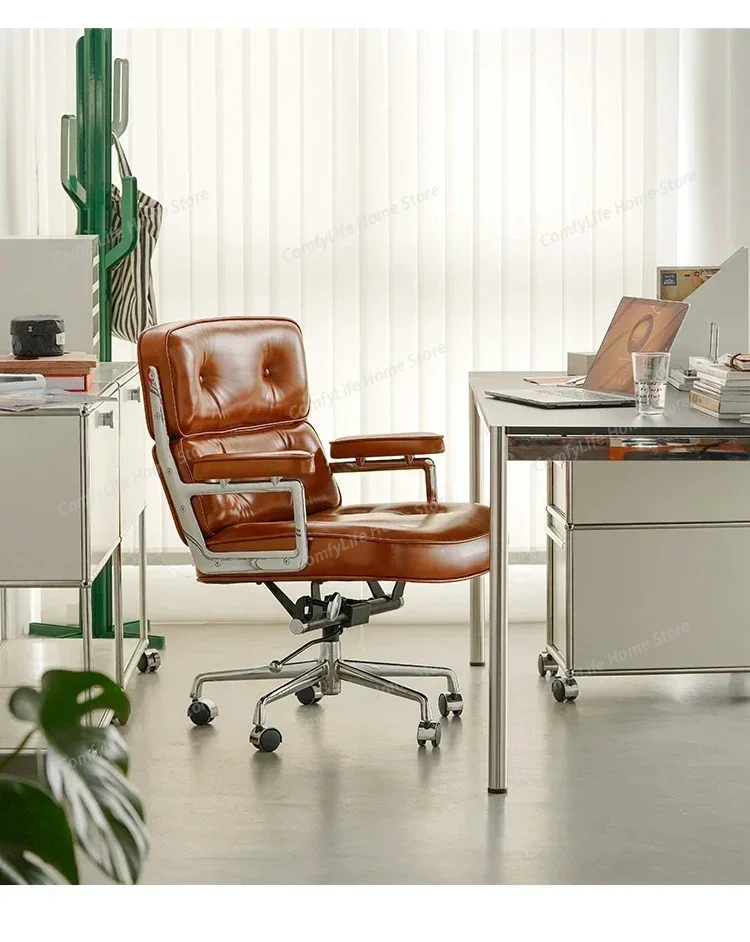 

Office Chair Leisure Lobby Lounge Chair Leather Leathaire Fabric Aluminum Armchair Wheels Gas Lift Swivel for Office Study Room