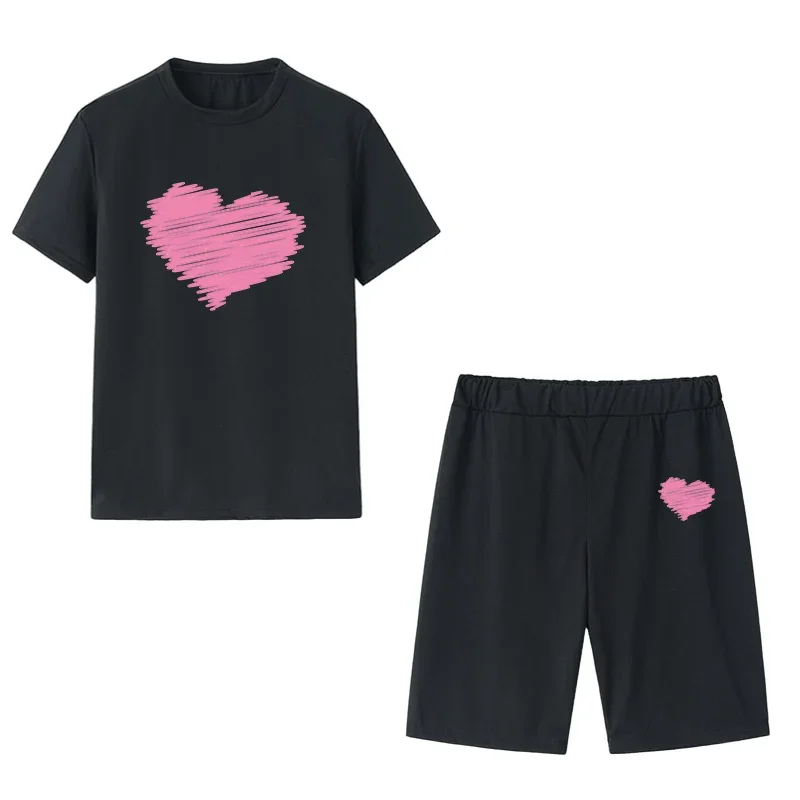 

2026 Womens Outfits Fashion Casual Printing Short Sleeve+Shorts Suit Daily T-shirt Tracksuits Summer Daily Short Sets S-3XL