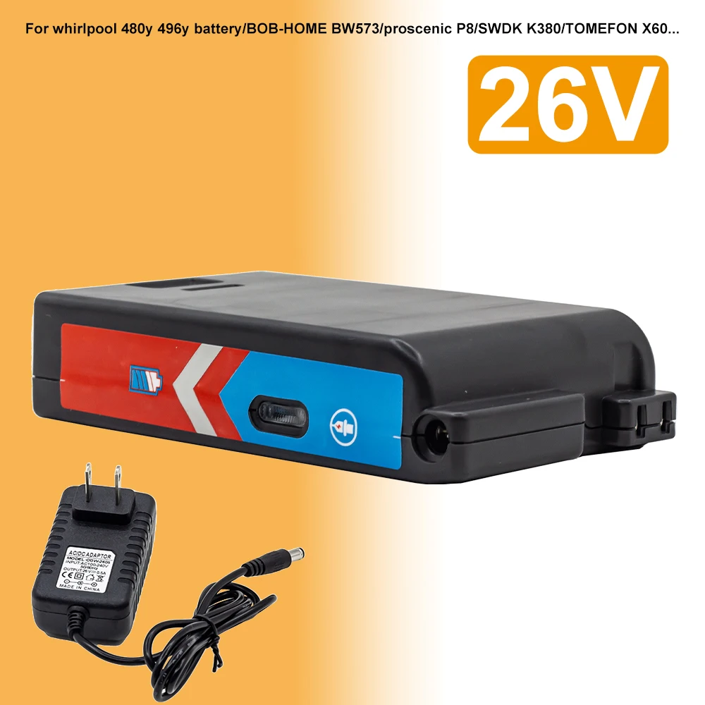 Pour batterie à remous 480y 496y/BOB-HOME BW573/proscenic P8/SWDK K380/TOMEFON X60/Aveeno A219 batterie d'aspirateur 26V 2200mAh