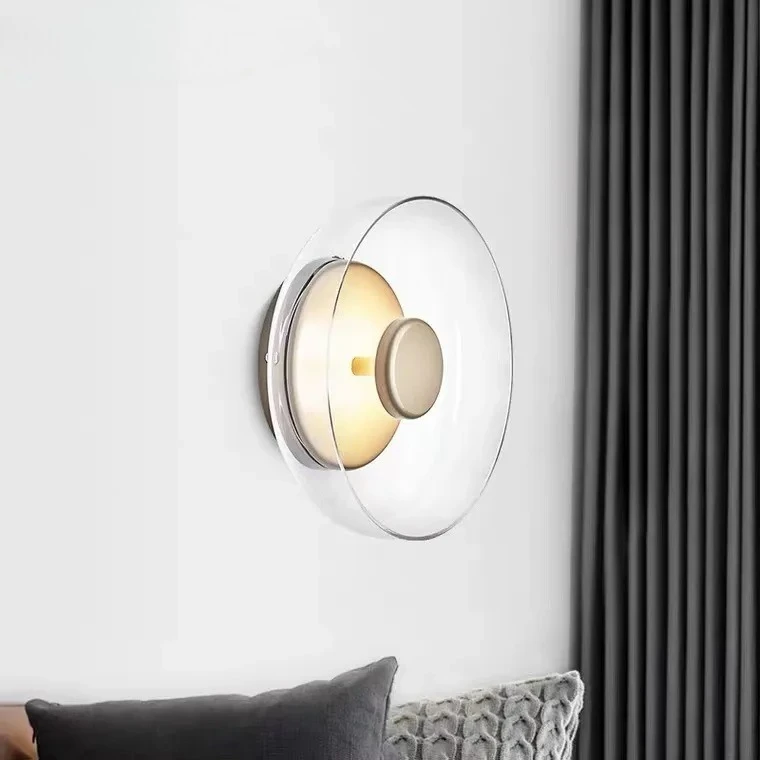 

Nordic postmodern wall lamp bedroom headboard living room background wall creative designer hotel minimalist vintage glass lamp