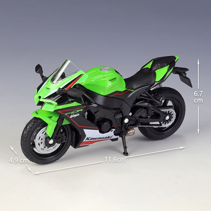 Welly 1:18 Motorcycle Models Kawasaki Ninja ZX10R Alloy Model Motorcycle Model Motor Bike Miniature Race Toy For Gift Collection