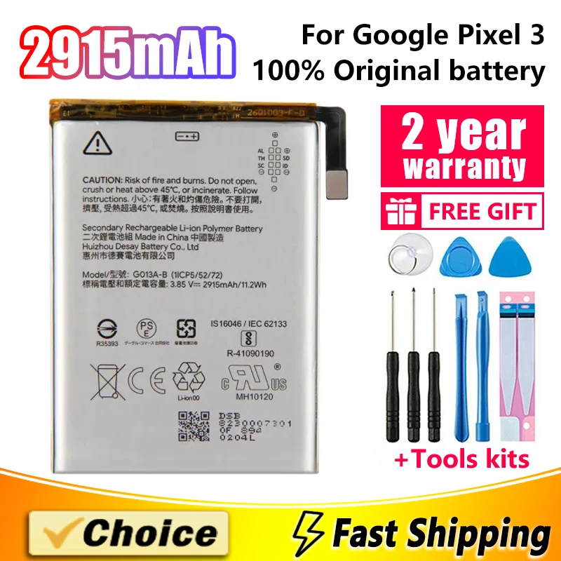 5000mAh Brand New Replacement Phone Battery+Tool For Google Pixel Pixel 3 3XL 3A 3AXL 4 4XL 4A 5 5A 5 XL 6 6Pro G013A-B G020E-B