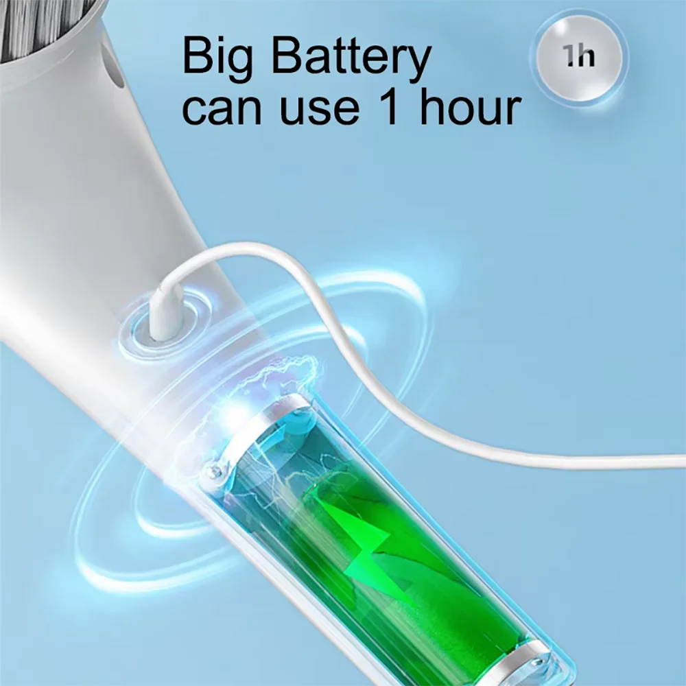 Spazzola per pulizia elettrica wireless 5 in 1, bagno, finestra, cucina, macchina per la pulizia rotante multifunzionale per uso domestico