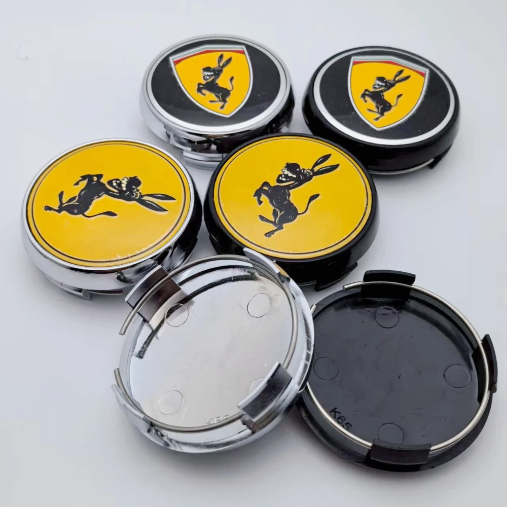 

4pcs Donkey Logo Emblem Car Wheel Center Caps O.D 65MM (I.D 60MM) Car Wheels Rim Hubcaps Hub Cover Replace Styling Accessories