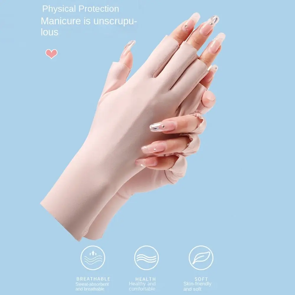 High Elasticity Sunscreen Gloves Breathability Nail Uv Protection Nail Painting Gloves Radiation Proof Protect Finger Skin