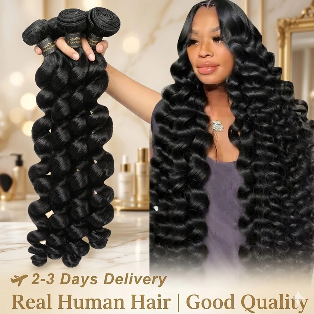 

Velvet Loose Wave Bundles Human Hair 30 Inch Raw Virgin Hair Extensions Brazilian Double Weft Loose Deep Wave Bundles Wholesale