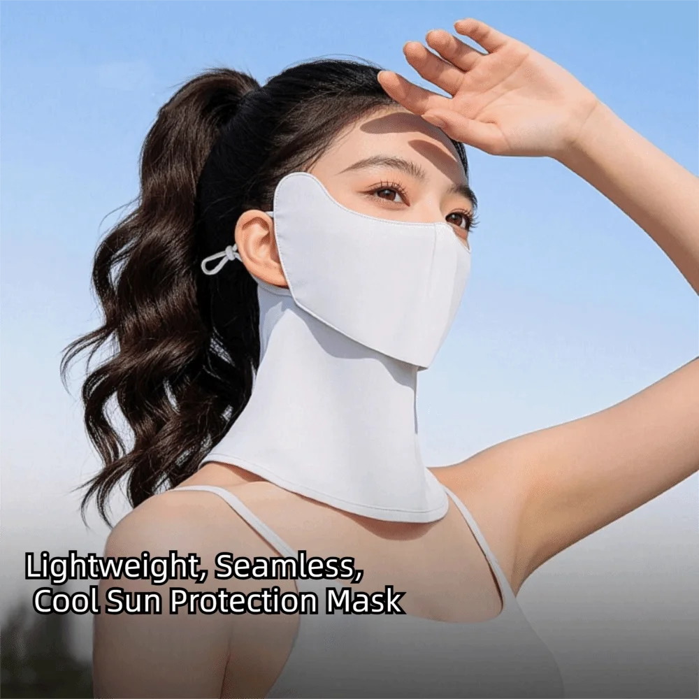 Elastic Summer Ice Silk Mask Breathable Magnetic Face Cover Sunscreen Veil Sunshade Sunscreen Face Scarf Riding