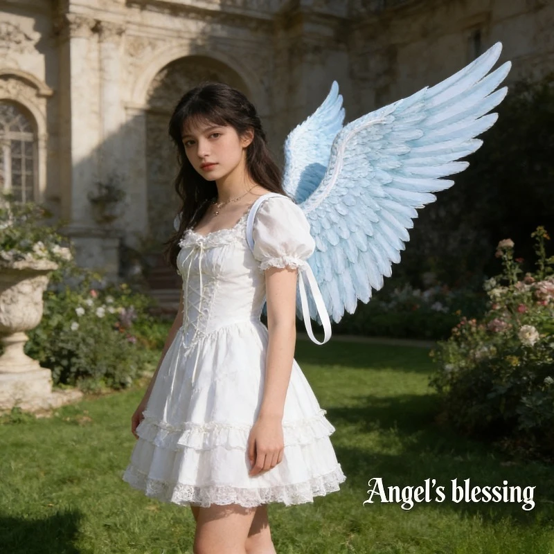 

Oversized Black White Angel Wings Dramatic Carnival Halloween Costume Props for Themed Party Stunning Role Play Essential