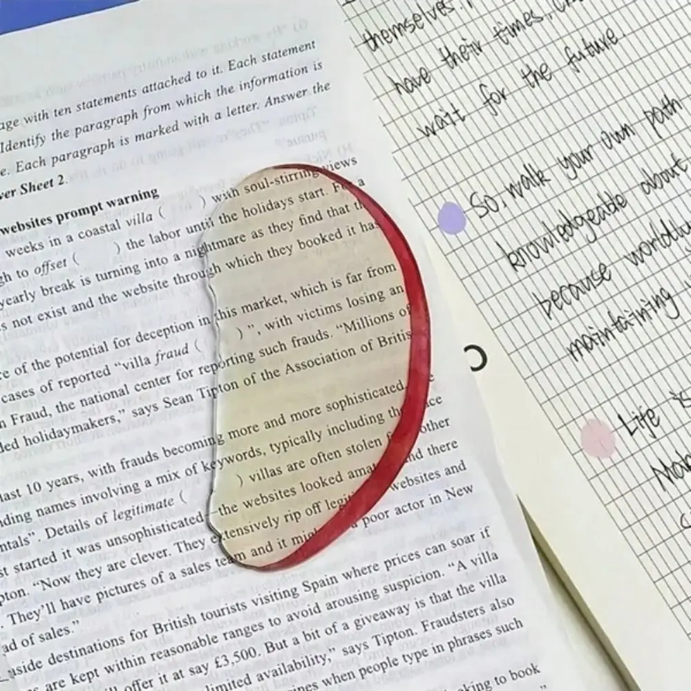 High Quality Apple Slice Reading Bookmark Acrylic Funny Pages Guide Marker Simulation Fruit Note Bookmark Birthday Gift