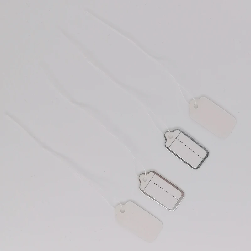 500pcs DIY Handwriting Price Paper Label Rectangular Tie String Jewelry Clothes Display Merchandise Price Tags Card Silver/Gold