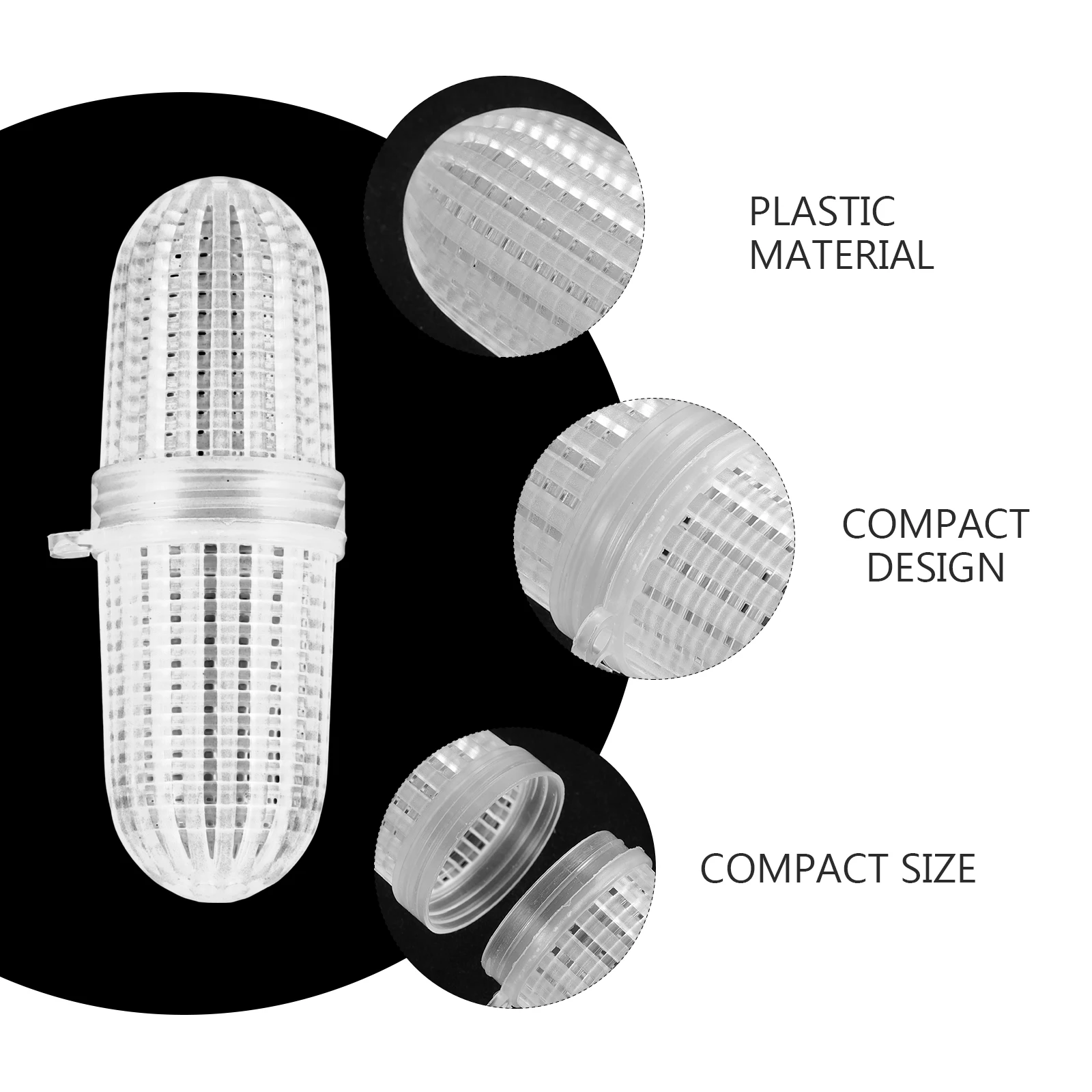 

10pcs Bait Box Rainworm Container Portable Keeper Plastic Storage Boxes Indoor White Fish Bait Accessories Multi Function