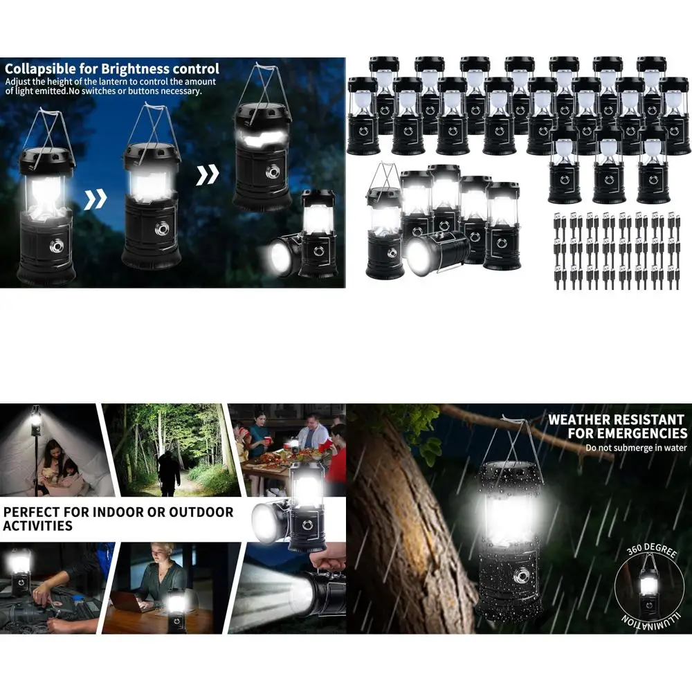 

Портативный светодиодный фонарь для кемпинга, 24 шт., 1800 мАч, складной, водонепроницаемый, с зарядкой через USB, подходит для использования на открытом воздухе, в экстренных ситуациях, дома