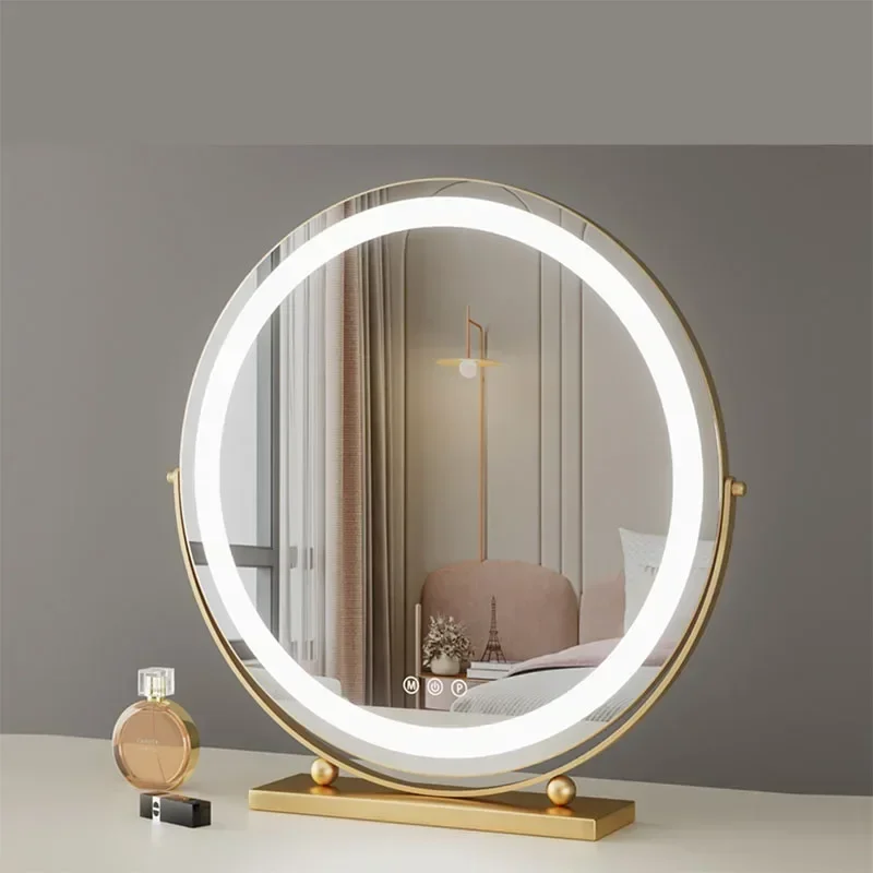 

SAT2 Hotel Makeup Makeup Mirror Funky Nightstand Round Cosmetics Frame Luxury Cute Mirrors Makeup Table Espelhos Home Decoration