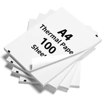 Papel de impresión térmico A4, 100 hojas, 210x30mm, adecuado para impresora térmica inalámbrica Bluetooth A4, papel para máquina de Fax