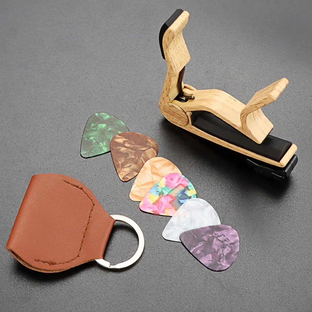 

1Set Guitar Capo Pick Set Metal Durable Capo Easy Clip Portable Holder Ring for Acoustic Electric Bass Ukulele Mandolin Banjo