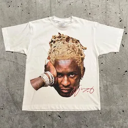 T-shirt imprimé portrait pour hommes, chemise de couple, personnalité Hip Hop, Europe et États-Unis, Y2k, été, mode, Harajuku, nouveau