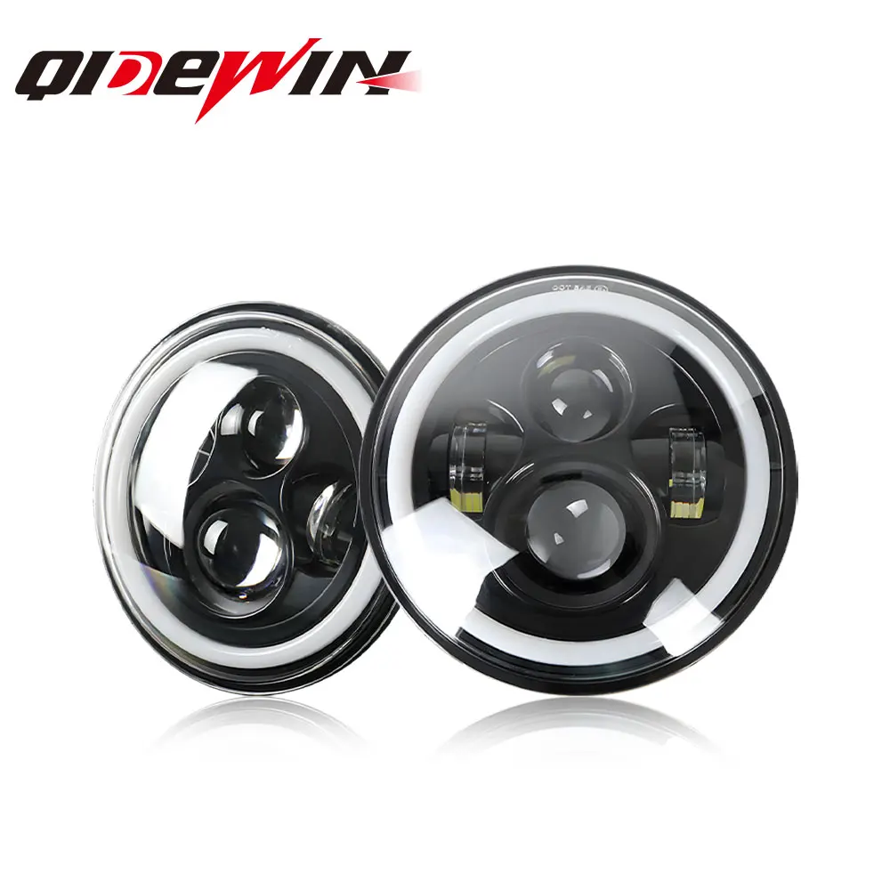 

7Inch LED Headlight White Halo Angle Eyes Led Headlamp Hi/Low Turn Signal for Urban 4x4 Suzuki Samurai Jeep Wrangler Off Road