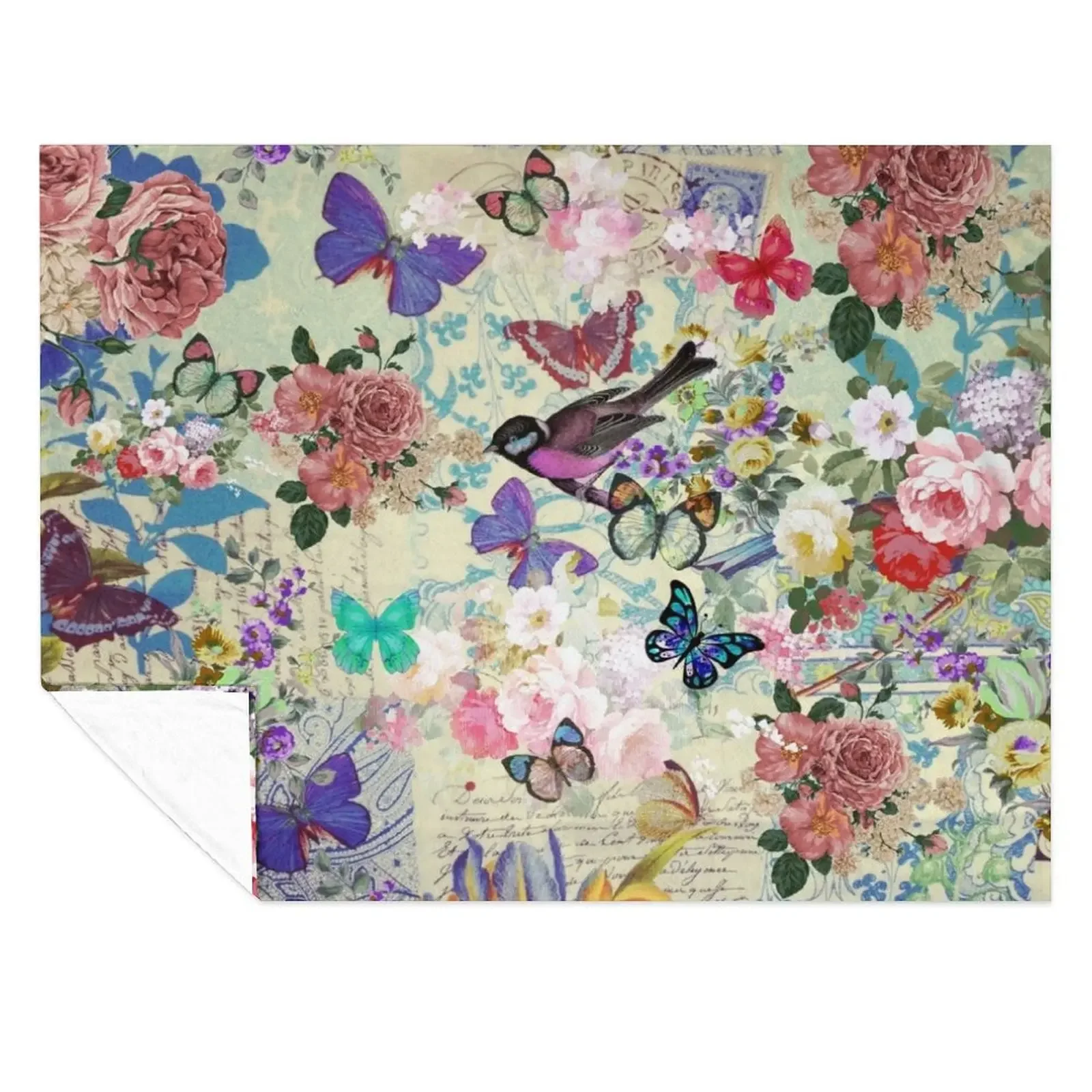 

Colorful bird butterflies vintage floral pattern Throw Blanket Blankets For Sofas Luxury Brand Luxury St Quilt Blankets