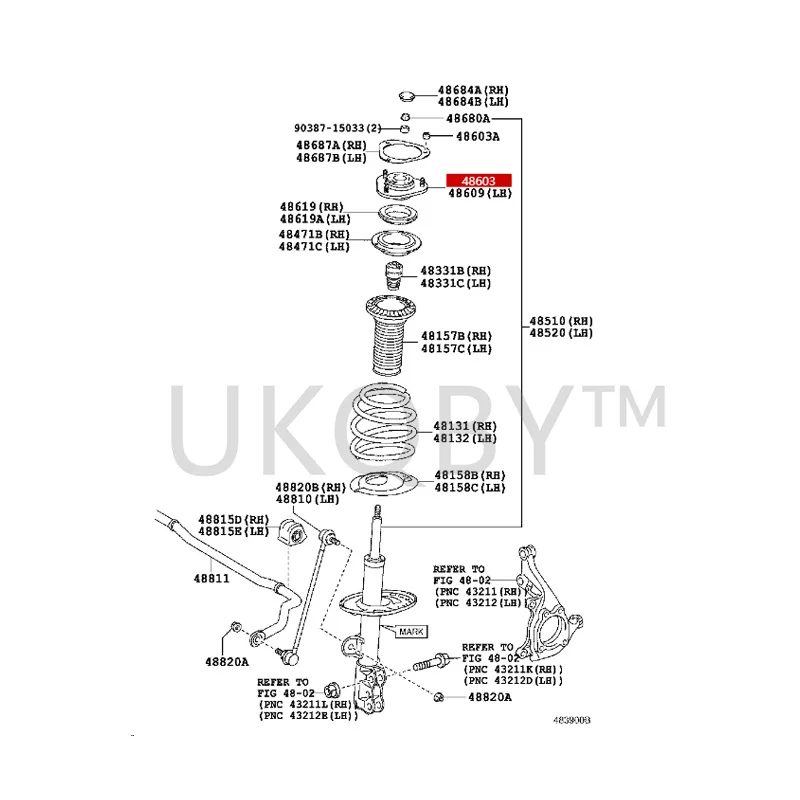 486090R040 To yo ta RAV4 proudly released Right front suspension mount assembly