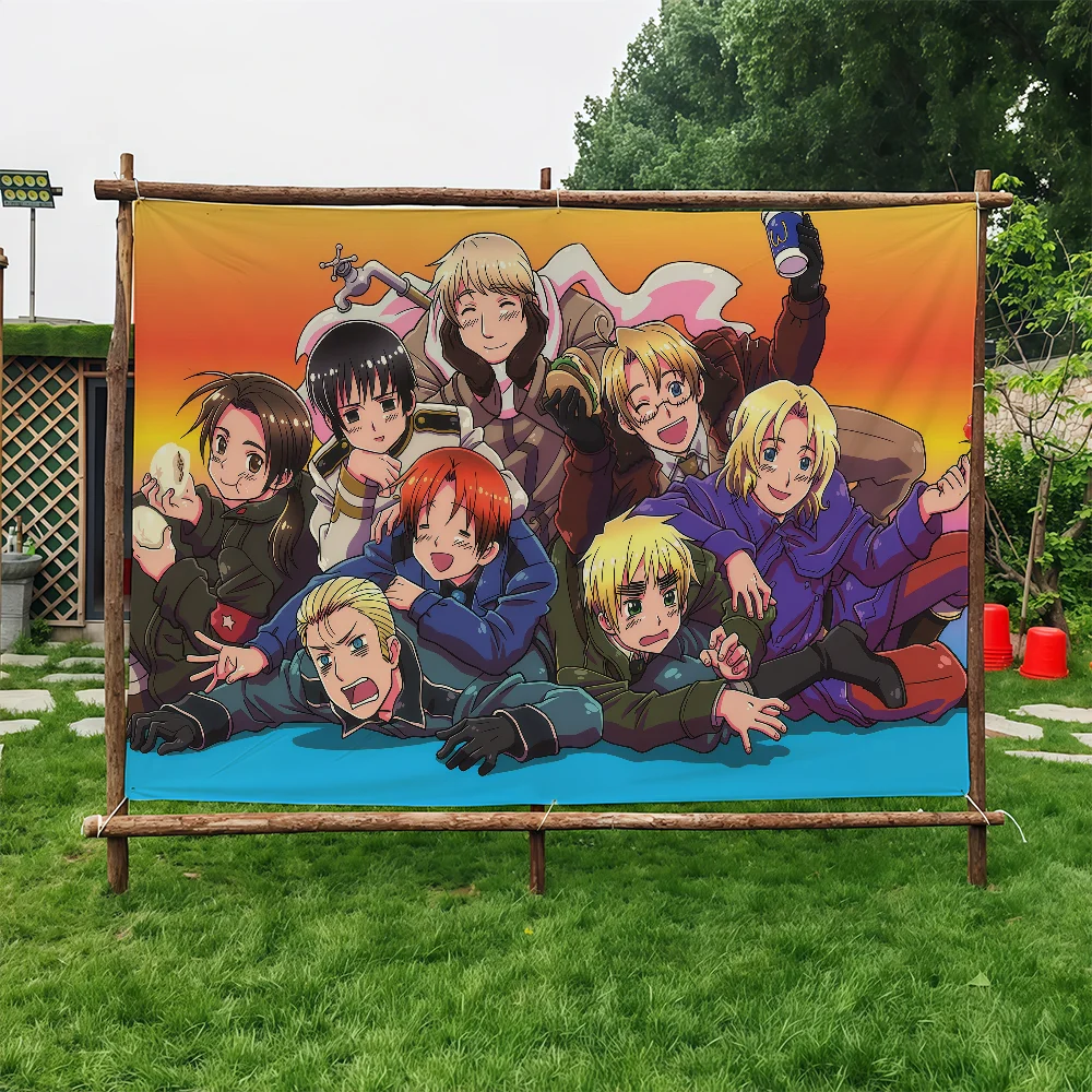Cartoon-Hetalia-World-Star-Flagge für Schlafzimmer, Wohnzimmer, Bar, Garten, Outdoor, aktive Dekoration, Hintergrund und Konzert