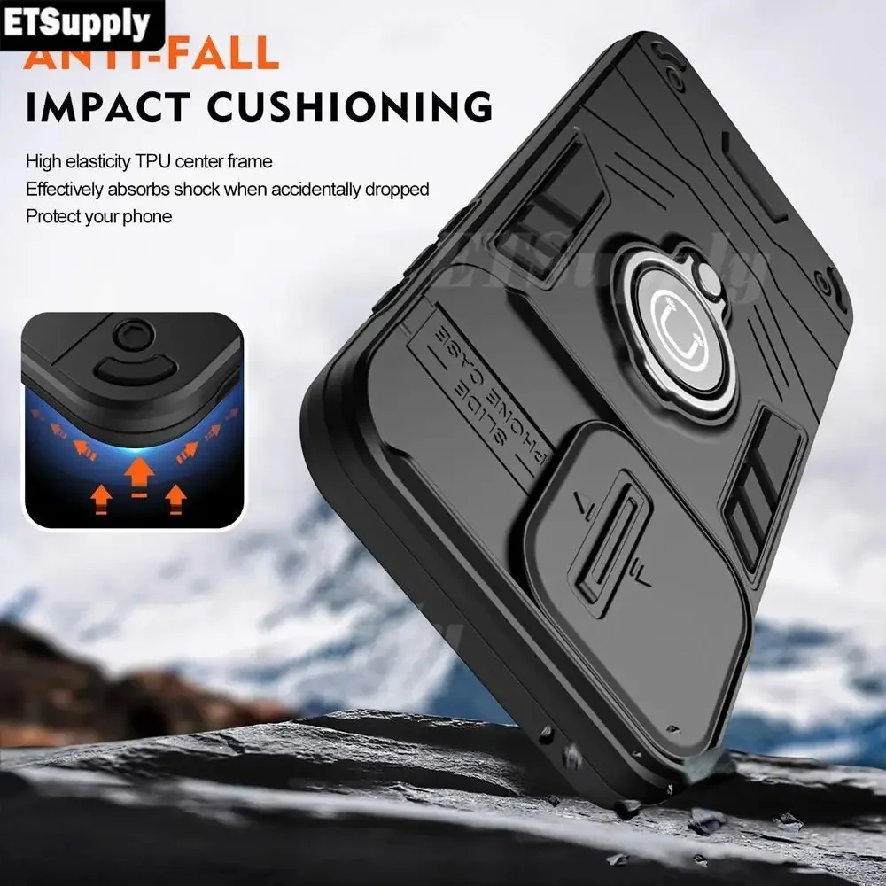 

Slide Camera Lens Protection Magnetic Ring Holder Case For infinix Hot 50i 9 Smart Shockproof Cover for Infinix Smart 9 50i hot