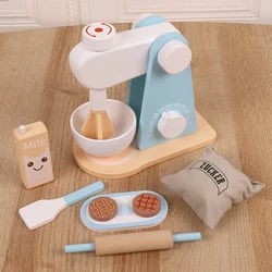 Wooden Kitchen Pretend Play Toy Simulation Wooden Food Mixer Baby Early Learning Educational Toys