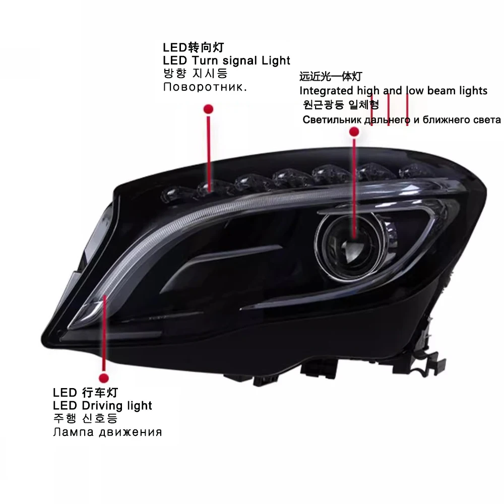 Car Front Lights For Benz W156 Headlights 2015 2016 2017 2018 2019 GLA 200 250 High Configure LED Headlight Assembly Accessories