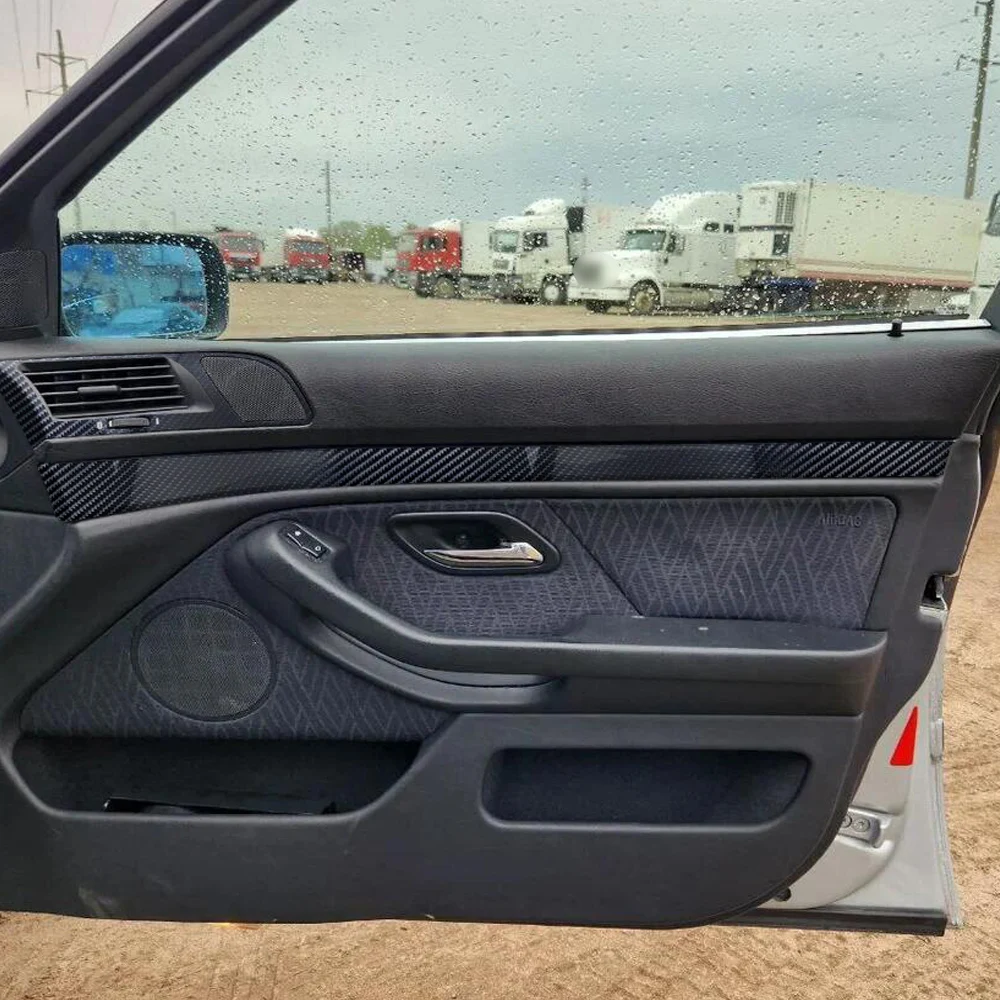 Carbon Fiber For BMW 5 Series E39 1999-2004 Car Film Interior Sticker Center Console Gear Dashboard Air Door Handle Lift Panel view 6