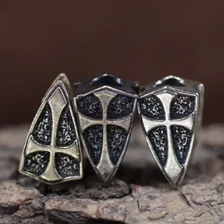 Cross Shield Brass Knife Beads EDC DIY Paracord Woven Bracelets Accessories Outdoor Survival Tool Flashlights Lanyard Pendants