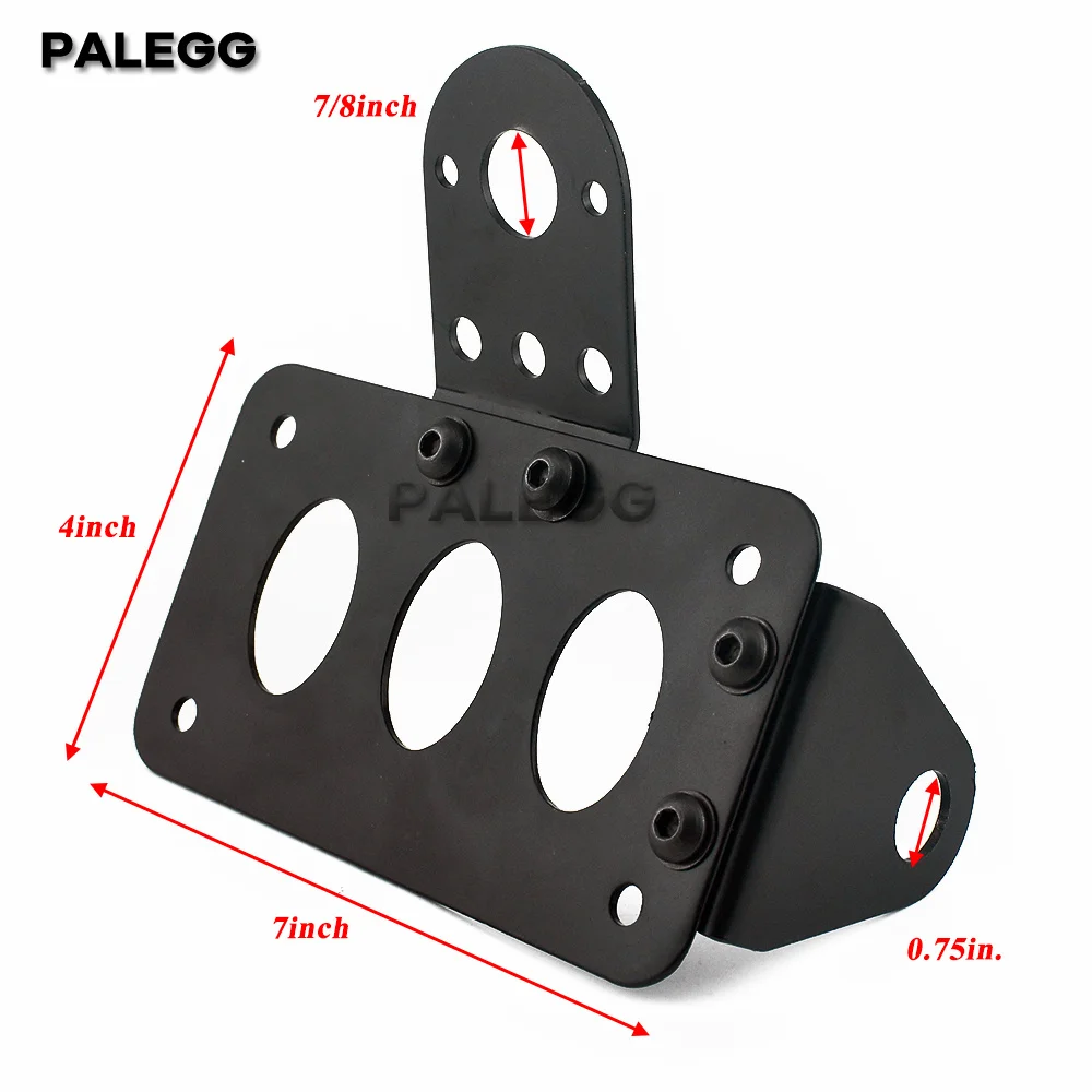 7/8"22mm Motorcycle License Plate Holder Metal License Bracket Tail Light Holder Universal image 5