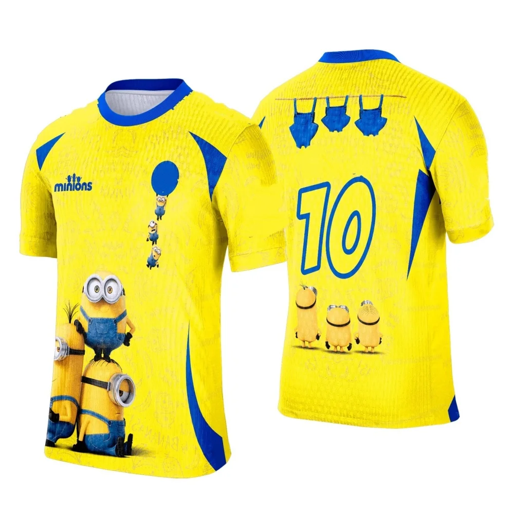 

Летняя футбольная майка с милыми миньонами No 11, топы для взрослых, мужская легкая спортивная футболка из джерси с круглым вырезом и короткими рукавами