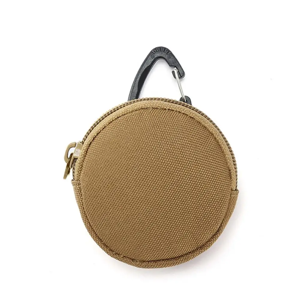 Tactical Camouflage Round Coin Purse Mini Pouch Key Wallet Holder Keychain Women Men Zipper Pocket Outdoor Key Storage Money Bag