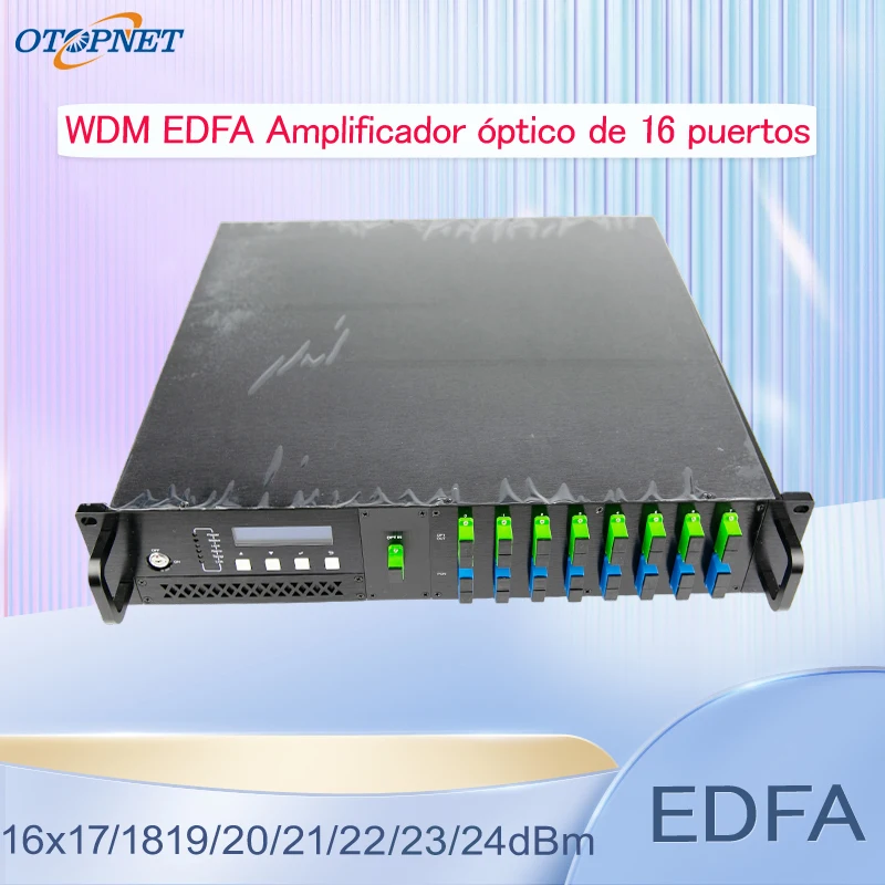 

High Power 16 Port WDM EDFA 17/18/19/20/21/22/23/24dBm edfa 1550nm Optical Fiber Amplifier