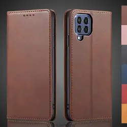 Magnetic attraction Leather Case for Samsung Galaxy M53 Holster Flip Cover Case Wallet Phone Bags Fundas Coque