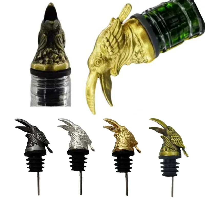 Exquisite Biomimetic Toucan Head Wine Pourer Zinc Alloy Bar Tool  Bottle Handicraft Universal Wine Mouth Festival Gift