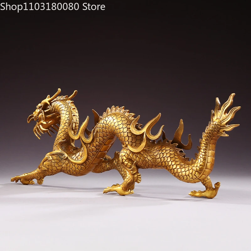 Copper Brass Xianglong Chinese Dragon statue sculpture Lucky Home decor Large size 45cm,57cm