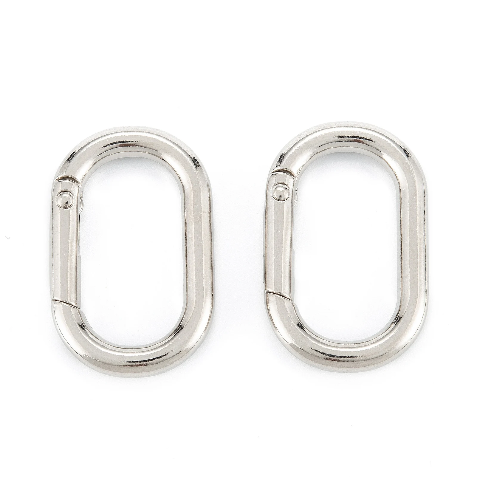 100pcs Metal Spring Gate Rings Oval Platinum for Making DIY Jewelry Necklace Bracelet Key Chain Craft Accessories