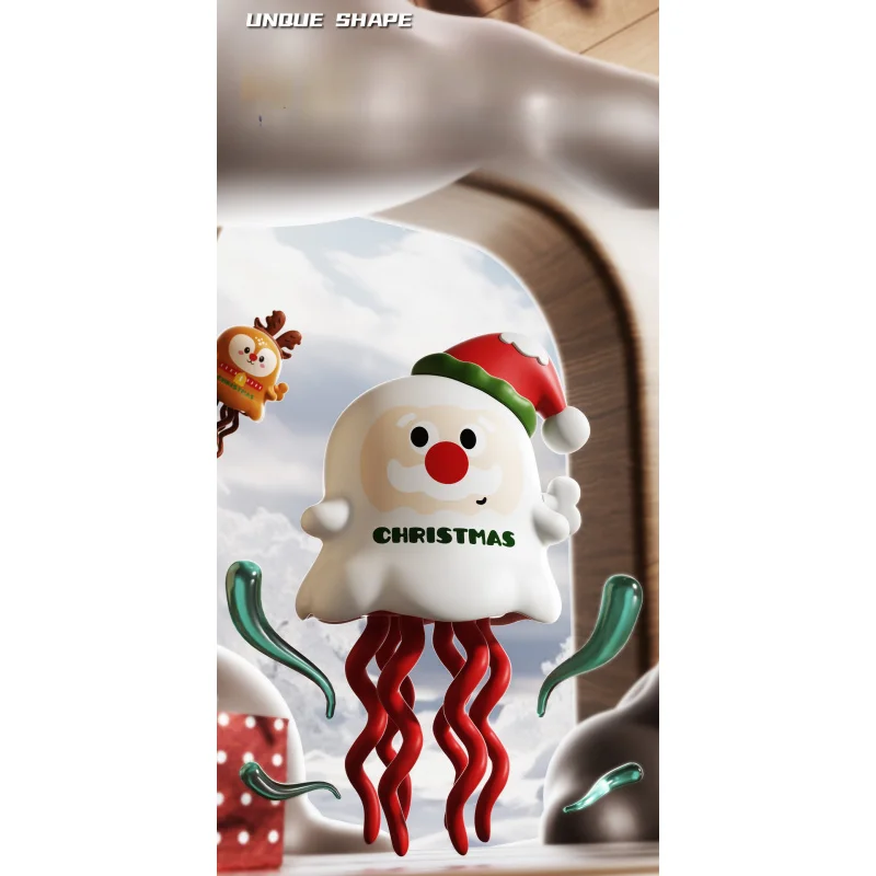 4 قطع من لعبة تململ هدية عيد الميلاد - دمية لطيفة لتخفيف التوتر والرقص سانتا والرنة #3